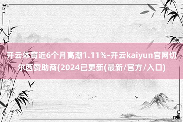 开云体育近6个月高潮1.11%-开云kaiyun官网切尔西赞助商(2024已更新(最新/官方/入口)